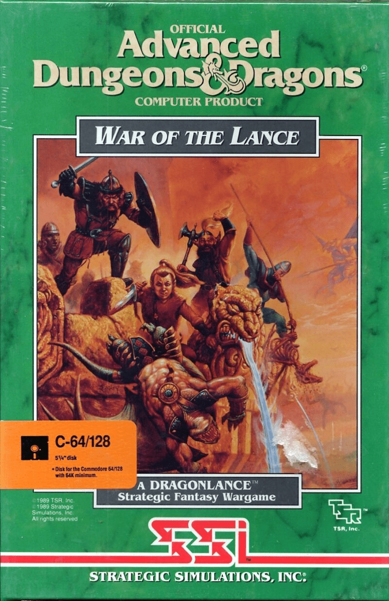 Advanced Dungeons & Dragons War Of The Lance box art for Commodore 64